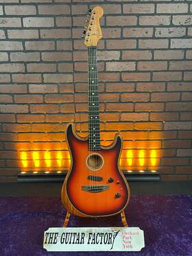 Usacoustasonic-0924-u Fender 2022 American Acoustasonic Strat Ebony Fingerboard 3-color With Dlx Gi