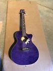 Flopfqm Luna Flora Passionflower Acoustic-electric Guitar Purple
