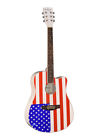 Ga410c-us De Rosa Inch Usa Patriotic Flag Cutaway Dreadnought 628804137366