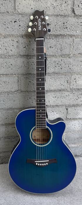 Sc-40eq Galveston Bls Acoustic Electric Guitar 6-string Blue Excellent With Case