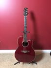 Gc-057m Ovation Used Celebrity Guitar Transparent Red