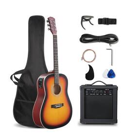 Glarry Gl-ag-787-791 41in Full Size Acoustic Electric Guitar Beginner Kit With Sunset
