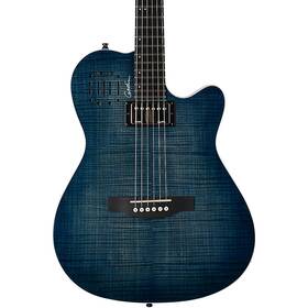 Godin 197881363703 A6 Ultra Acoustic Electric Guitar Denim Blue Flame Rf