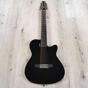 048588 Godin 48588 A12 Black Hg 12-string Guitar Solid Cedar Top Gloss Finish