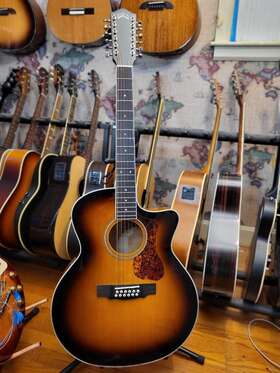 F-251ce Guild Deluxe 12string Acoustic Electric In Antique Burst