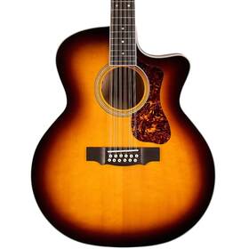 F2512edlx Guild F-2512ce Deluxe 12-string Jumbo A/e Guitar Spruce Top Antique Sunburst