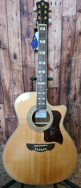 Clj-503ce-wn Harley Benton Acoustic-electric Guitar With Free Gigbag