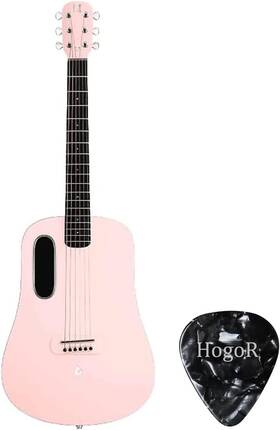 Hogor 697067409060 Blue Lava Touch 36 Inch Right-hand Smart Acoustic Electric Guitar Coral Pink