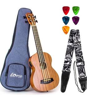Uh-28u-qh Horse New Open Box Electric Acoustic Bass Ukulele 30 Inch Sapele Professional