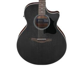 Ae140wkh Ibanez Used Grand Auditorium A/e Guitar - Weathered Black Open Pore