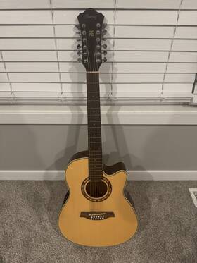 Aef1812nt121 Ibanez Ae 12-string Acoustic-electric Guitar Cutaway Hard Case Great Condition