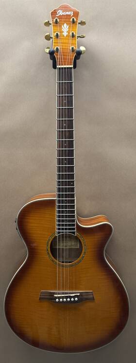 Aeg20ii-vv-flamed Ibanez Aeg20ii-0400-u Sycamore Top Cutaway Acoustic-electric Guitar - Stun