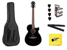 Aeg50bk Ibanez Black Finish Acoustic Electric Guitar With Tuner Bag And More