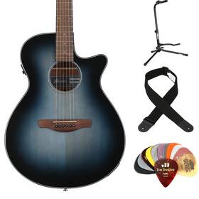 Aeg50ibhesbn Ibanez Aeg50 Acoustic-electric Guitar Essentials Bundle - Indigo Blue Burst High