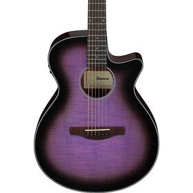 Aeg70tvh Ibanez Aeg70 Flamed Maple Top Grand Concert A/e Guitar Transparent Violet Snbrst