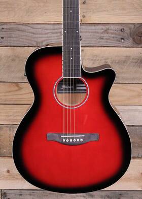 Aeg7trh Ibanez Aeg7 Acoustic/electric Guitar Transparent Red Sunburst