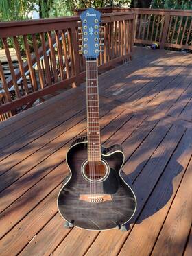 Ael2012etzks Ibanez Acoustic Electric Guitar 12 String