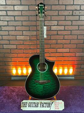 Ibanez Aewc16qateh-b1 Aewc16qateh Acoustic-electric Guitar Trans Emerald Burst