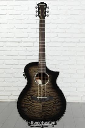 Aewc16qatkh Ibanez Aewc16q Acoustic-electric Guitar - Trans Black Sunburst