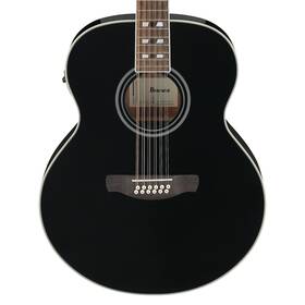 Aj7012m1ebk Ibanez Aj7012m1e 12-string Acoustic-electric Guitar - Black High Gloss