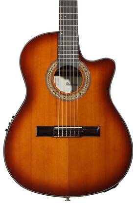 Ga35tcevls Ibanez Ga Cutaway Thinline Nylon-string Acoustic-electric Guitar - Violin