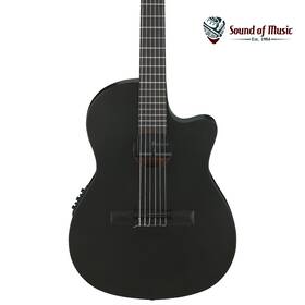 Ga621bot Ibanez Ga Cutaway Thinline Nylon-string Acoustic-electric Guitar - Black Out