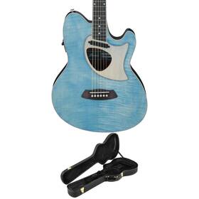 Tcm50opbdcsebn Ibanez Talman Tcm50 Acoustic-electric Guitar With Case - Blue Denim Open Pore