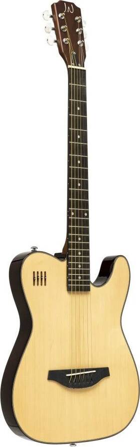 Ew3000cn J.n Guitars Electric Solid Body Folk Guitar With Cutaway Natural-coloured