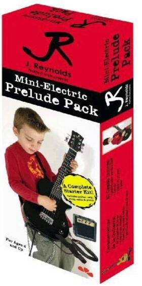 J Reynolds 801128309729 6 String Mini Electric Single Cutaway Guitar Prelude Pack Jet