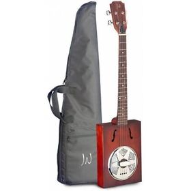 James Neligan Cask Puncheon Acoustic Cigar Box Resonator Guitar With Gig Bag