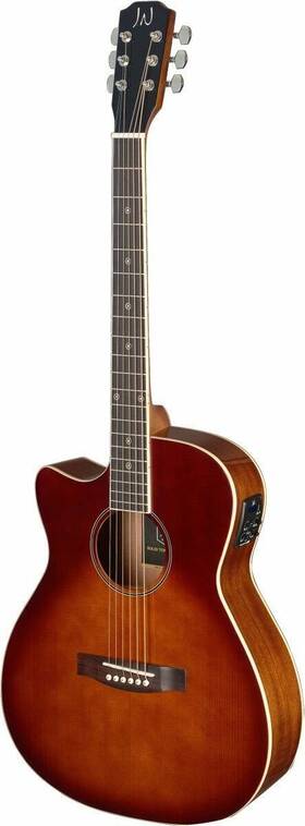 Jn Guitars 882030241505 Left Handed Auditorium Acoustic-electric Guitar - Dark Cherryburst