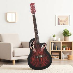 Jt-13130571 Juhomiee Solid Spruce Top 41-inch Acoustic-electric Guitar Set - Red Sunburst Cutaway Eq