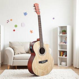 Jt-36294012 Jutrend 41-inch Acoustic-electric Guitar Set With Eq And Amp - Cutaway Jumbo Natural