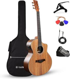 Kad-a05eq-n-sc Kadence Guitar Acoustica Series Grand Auditorium Body Semi Acoustic Zebra Wood