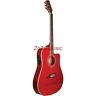K2trd Kona Thin Body Acoustic Electric Guitar Transparent Red