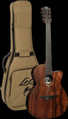 Lag Guitars 700166373044 Sauvage Nylon Auditorium Slim Cutaway Acoustic-electric