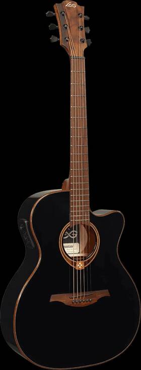 T118ace-blk Lag Guitars Tramontane 118 Auditorium Cutaway Acoustic-electric Black