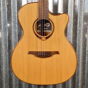 T118asce-nat Lag Guitars Natural Auditorium Cutaway Slim Acoustic Electric Guitar #2096