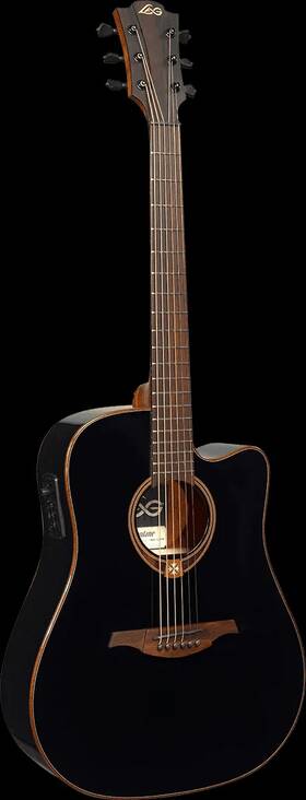 T118dce-blk Lag Guitars Tramontane 118 Dreadnought Cutaway Acoustic-electric Black