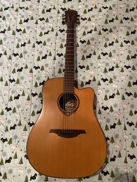 T200dce Lag Tramontane Stage Acoustic Electric Guitar 6 String Cedar Satin Top
