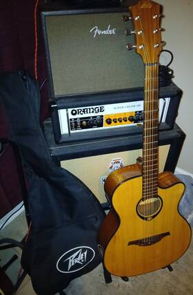T80ace Lag Tramontane Auditorium With Cutaway Natural Peavey Gig Bag Video
