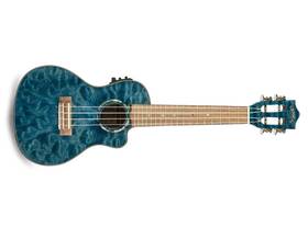 Lanikai 842659100423 Qmbl-cec Quilted Maple Blue Stain Concert Acoustic-electric Ukulele