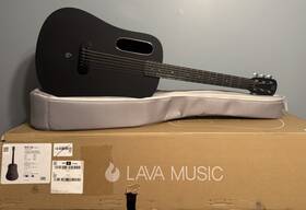 Lava Music 850041743448 Blue Touch Smart Acoustic Guitar Midnight Black With Gig Bag