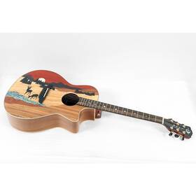 Luna 197881282028 Vista Deer Tropical Wood Acoustic-electric Guitar Natural Ob