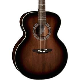 19788137509 Luna 197881307509 Art Vintage Solid Top Jumbo A/e Guitar Distressed Brownburst Rf