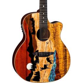 Luna 197881324872 Vista Deer Tropical Wood Acoustic-electric Guitar Natural Rf