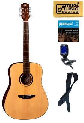 Luna 683609910705 Wabi D Sabi Dreadnought Solid-top Acoustic Guitar Bundle