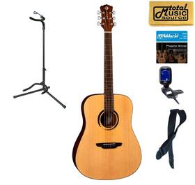 Luna 683609910712 Wabi D Sabi Dreadnought Solid-top Acoustic Guitar Stand Bundle
