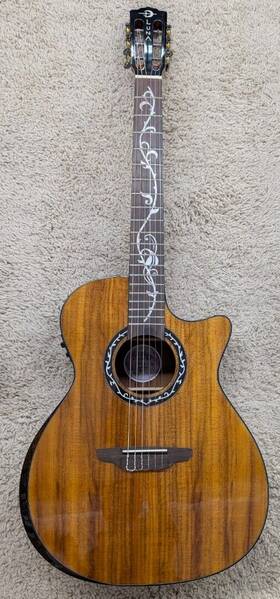 Luna 810069634838 Vineyard Koa Bevel Nylon Acoustic-electric Guitar - Natural Gloss