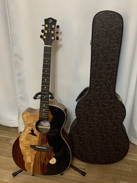 Luna 814064029309 Guitars Vista Wolf Acoustic-electric Guitar Natural Left Handed